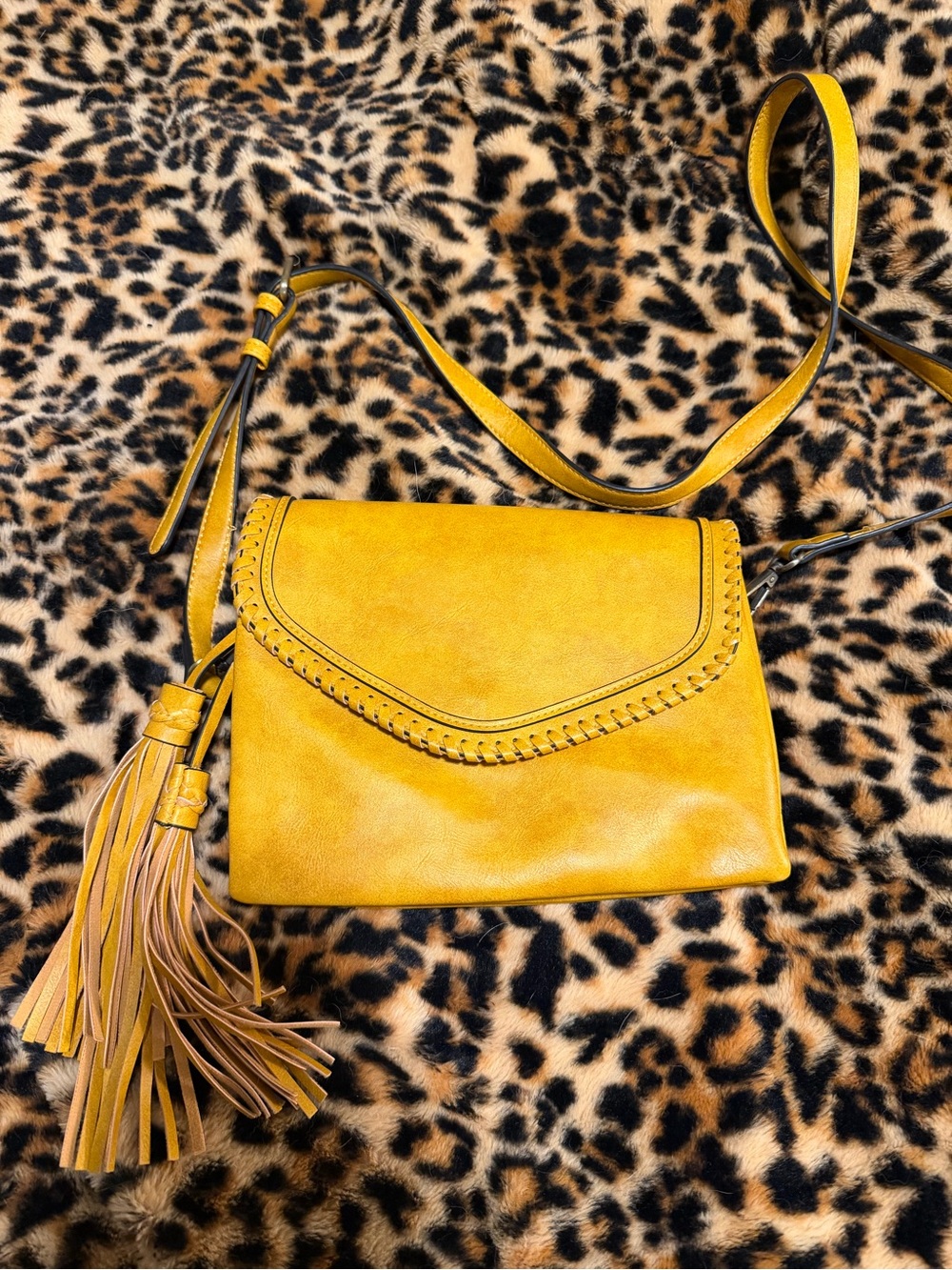 Yellow Crossbody Tassel Shoulder Bag